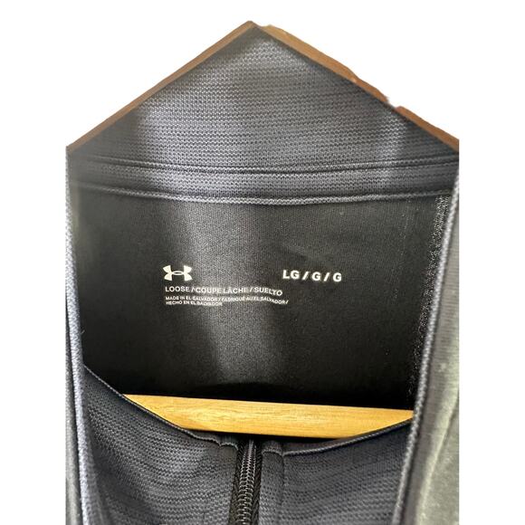 Under Armour Loose Fit Velocity 2.0 Black 1/4 Zip Pullover Shirt Men's Large - Picture 4 of 5